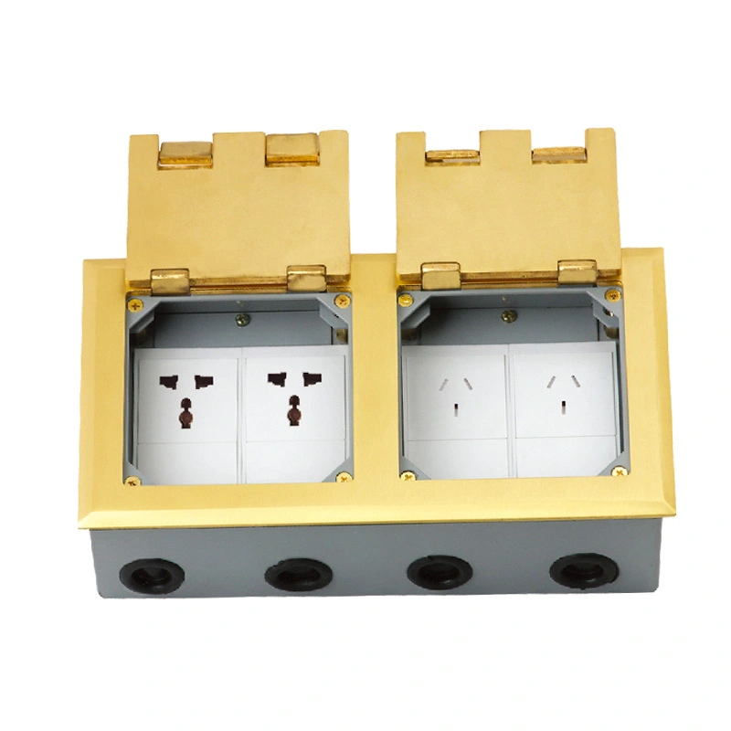 Double Door Open Cover Floor Socket 12 Module Capacity